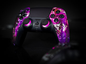 Custom Controller OMGN Purple Lava leuchtend Forderansicht