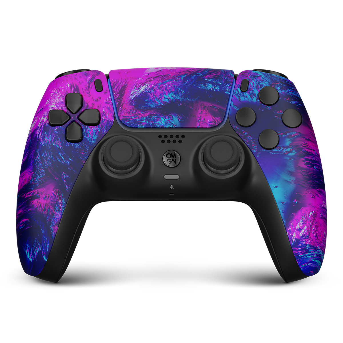 PS5 Pro Controller FLEX mit pink blauem Performance Design und schwarzen Tasten